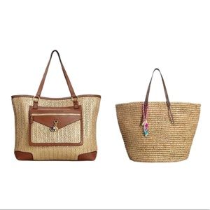 Juicy Couture Palm Springs Metallic Straw Tote Bag